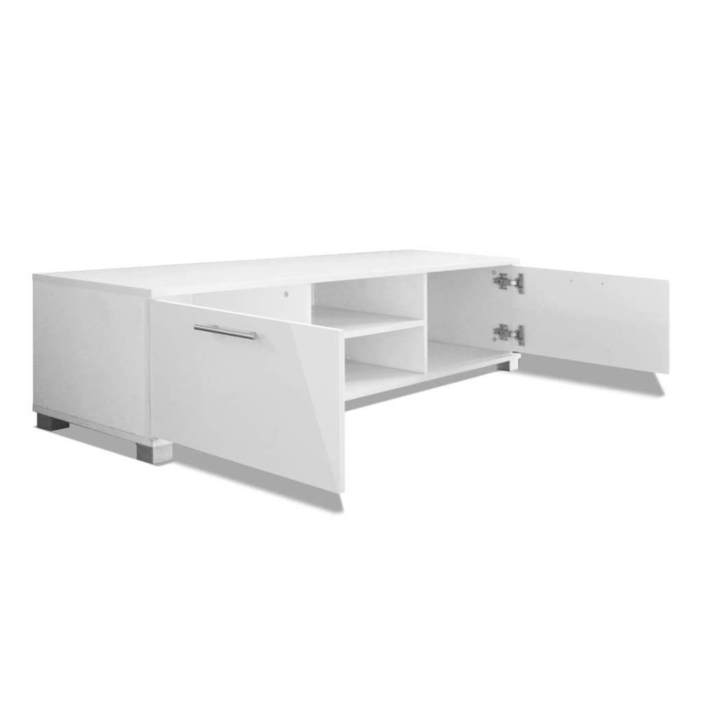vidaXL Έπιπλο Τηλεόρασης Γυαλιστερό Λευκό 120 x 40,5 x 35 εκ.