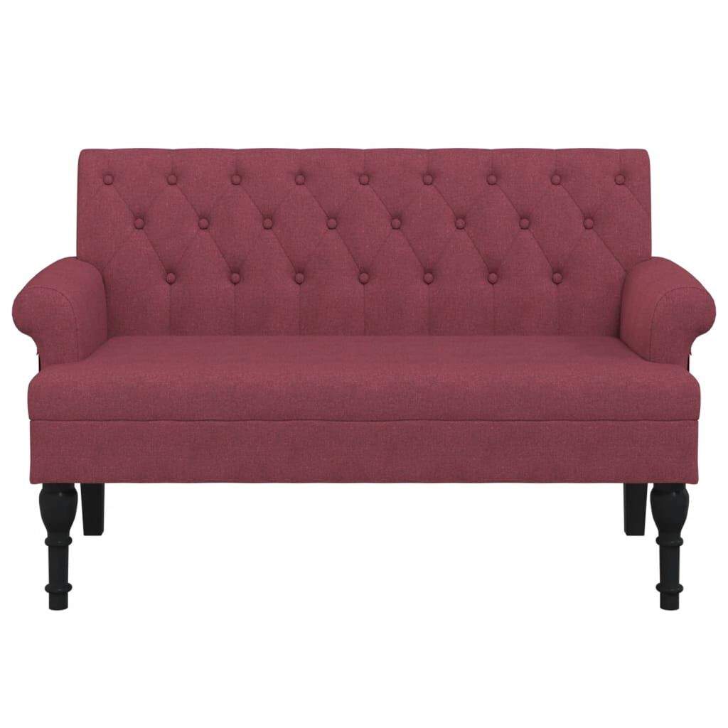 vidaXL Παγκάκι με Πλάτη Μπορντό 120 x 62 x 75,5 εκ. Υφασμάτινο