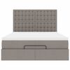 vidaXL Οθωμανικό κρεβάτι με στρώμα & LEDs Taupe 140x200 cm Ύφασμα
