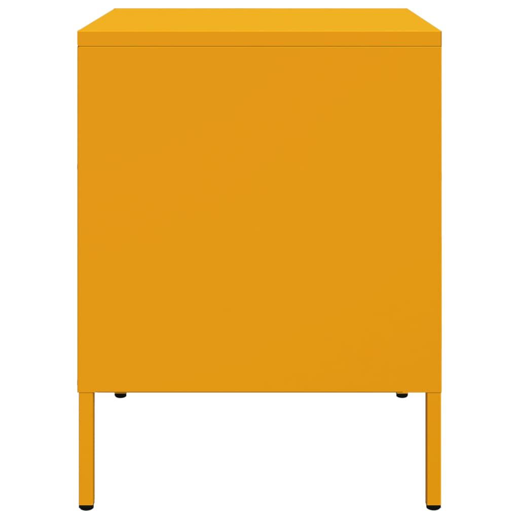 vidaXL Κομοδίνο Μουσταρδί 36x39x50,5 εκ. από Χάλυβα