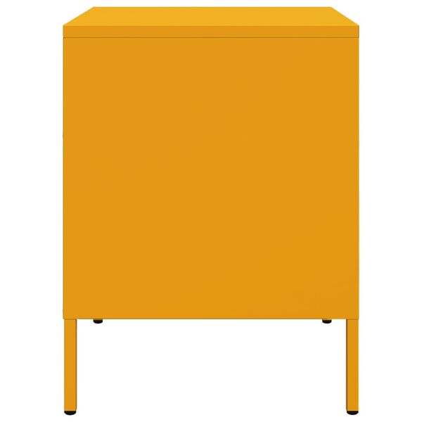 vidaXL Κομοδίνο Μουσταρδί 36x39x50,5 εκ. από Χάλυβα