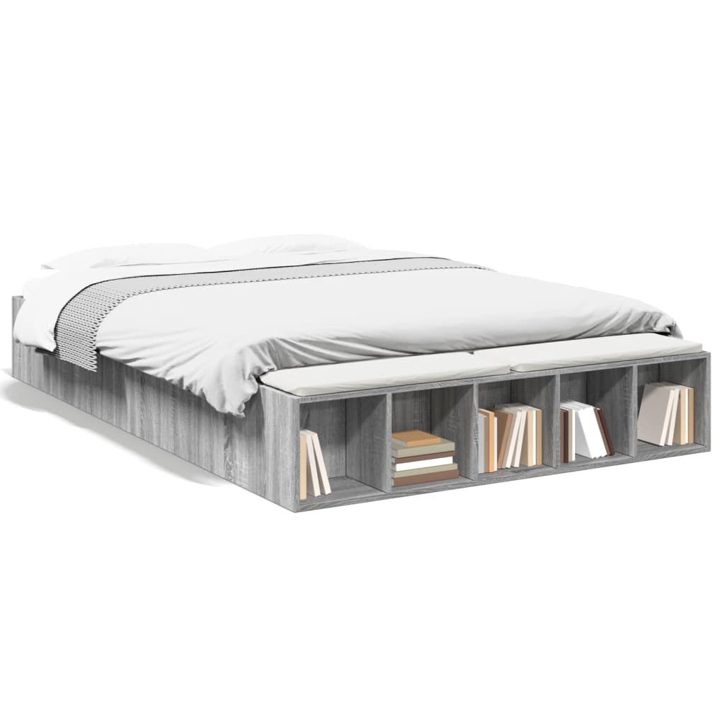 vidaXL Πλαίσιο Κρεβατιού Γκρι Sonoma 150x200 εκ. Επεξεργασμένο Ξύλο