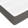 vidaXL Κρεβάτι Boxspring με Στρώμα Γκρι 90x200 εκ. από Συνθετικό Δέρμα