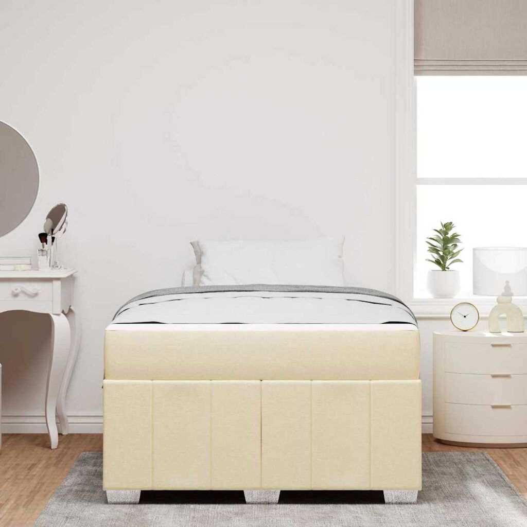vidaXL Σκελετός Κρεβατιού Κρεμ 120 x 190 cm ύφασμα