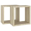 vidaXL Ράφια Κύβοι Τοίχου 2 τεμ. Sonoma Δρυς 30 x 15 x 30 εκ.