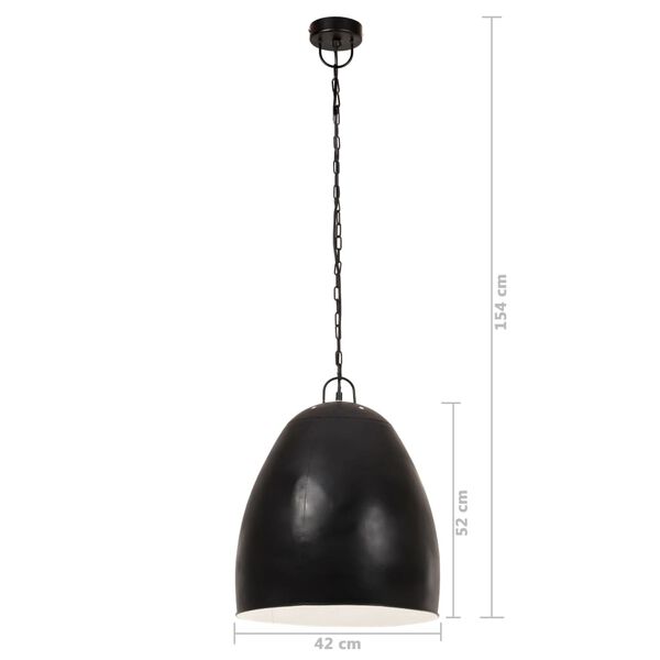 vidaXL Φωτιστικό Κρεμαστό Industrial Στρογγυλό 25 W Μαύρο 42 εκ. Ε27