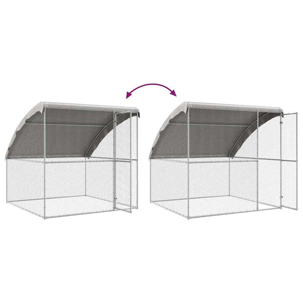 vidaXL Κλουβί για κότες Ασημί 800 x 200 x 198.5 εκ
