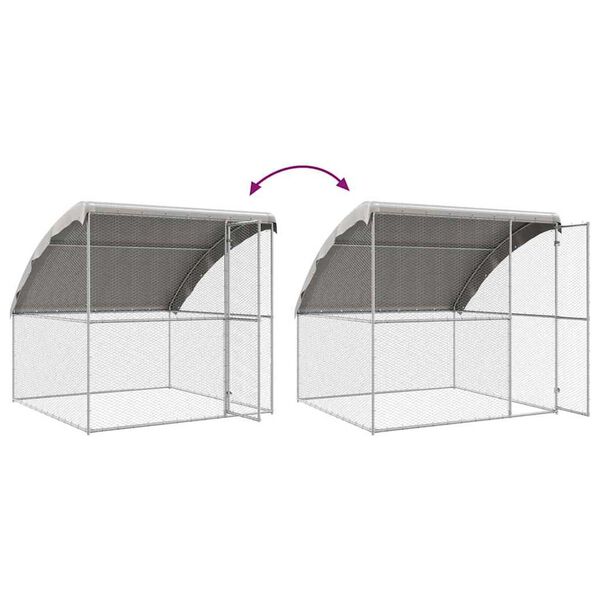 vidaXL Κλουβί για κότες Ασημί 800 x 200 x 198.5 εκ