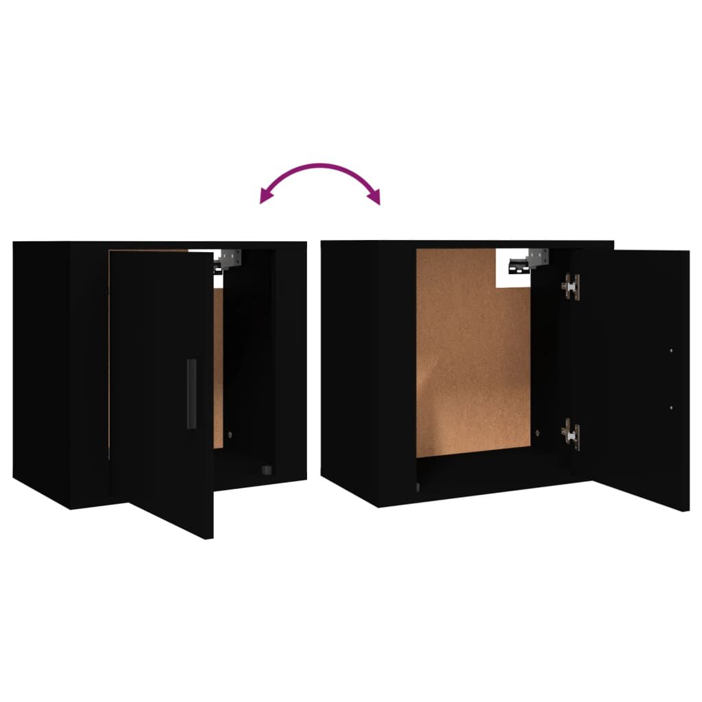 vidaXL Κομοδίνα Επιτοίχια 2 τεμ. Μαύρα 50x30x47 εκ.