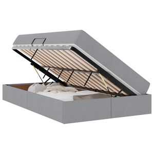 vidaXL Κρεβάτι με αποθηκευτικό χώρο και στρώμα με στρώμα Ανοιχτό γκρι