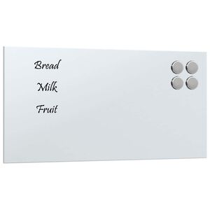 vidaXL Πίνακας Επιτοίχιος Μαγνητικός Λευκός 40 x 20 εκ. Ψημένο Γυαλί