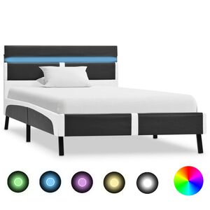 vidaXL &Pi;&lambda;&alpha;ί&sigma;&iota;&omicron; &Kappa;&rho;&epsilon;&beta;&alpha;&tau;&iota;&omicron;ύ &mu;&epsilon; LED &Gamma;&kappa;&rho;&iota; 90x200 &epsilon;&kappa;. &alpha;&pi;ό &Sigma;&upsilon;&nu;&theta;&epsilon;&tau;&iota;&kappa;ό &Delta;έ&rho;&mu;&alpha;