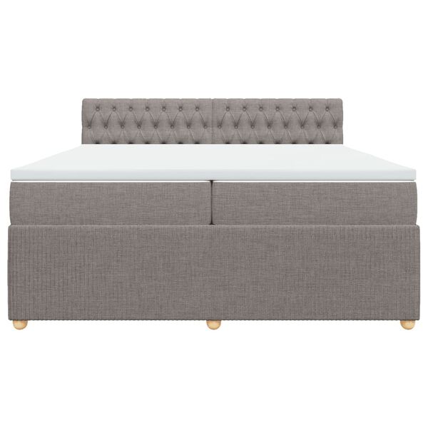 vidaXL &Kappa;&rho;&epsilon;&beta;ά&tau;&iota; Boxspring &mu;&epsilon; &Sigma;&tau;&rho;ώ&mu;&alpha; Taupe 200x200 &epsilon;&kappa;. &Upsilon;&phi;&alpha;&sigma;&mu;ά&tau;&iota;&nu;&omicron;