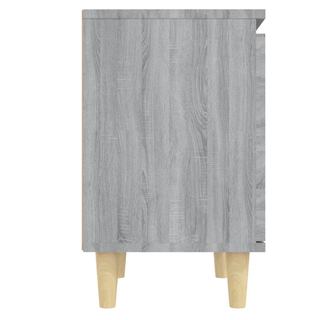 vidaXL Κομοδίνο Γκρι Sonoma 40 x 30 x 50 εκ. με Μασίφ Ξύλινα Πόδια