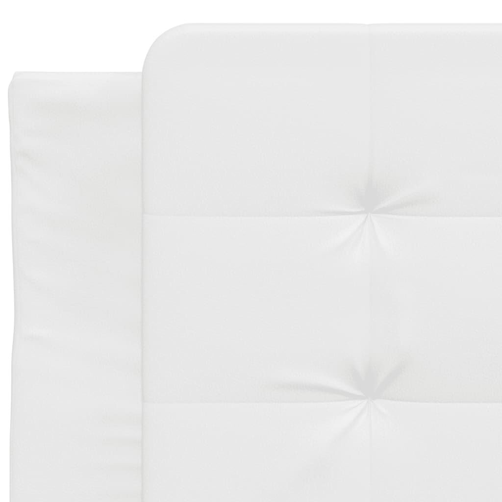vidaXL Πλαίσιο Κρεβατιού με LED Λευκό 90x190 εκ. Συνθετικό Δέρμα