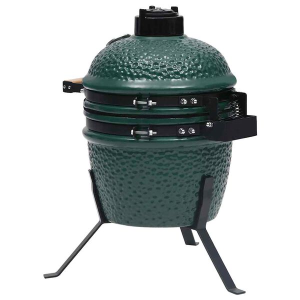 vidaXL Ψησταριά Καπνιστήριο Kamado 2 σε 1 Πράσινη 56 εκ. Κεραμική