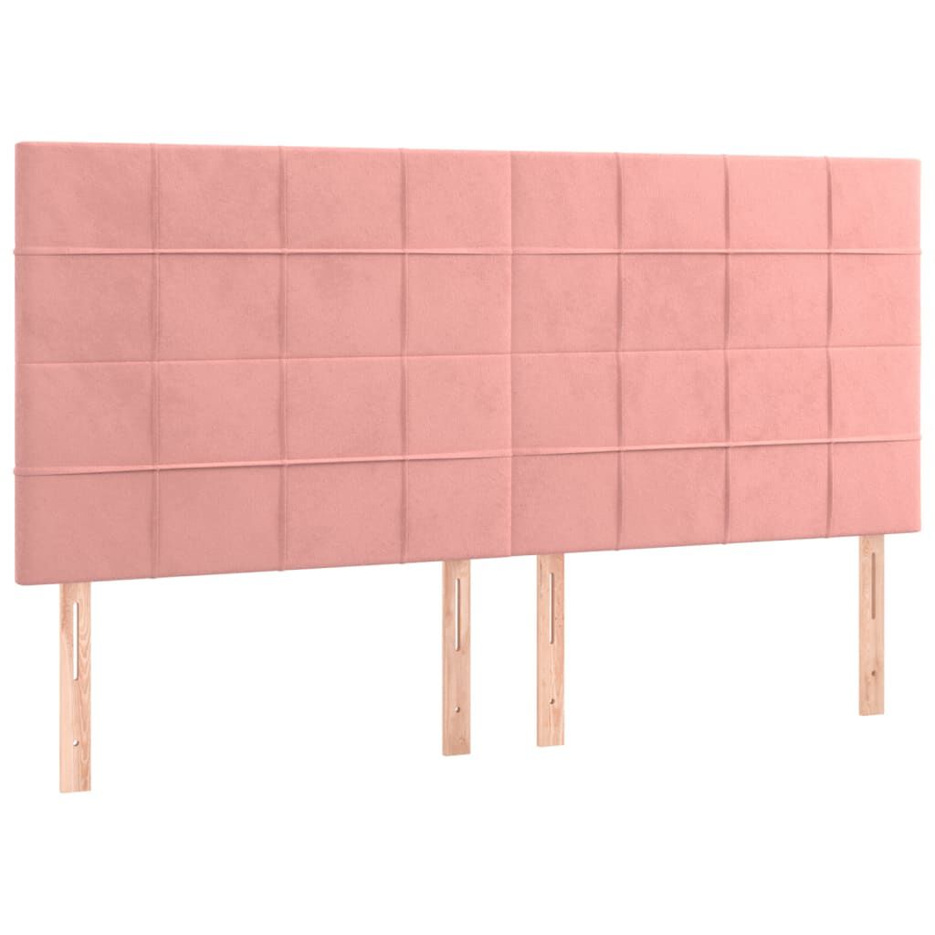 vidaXL Κρεβάτι Boxspring με Στρώμα Ροζ 160x200 εκ. Βελούδινο