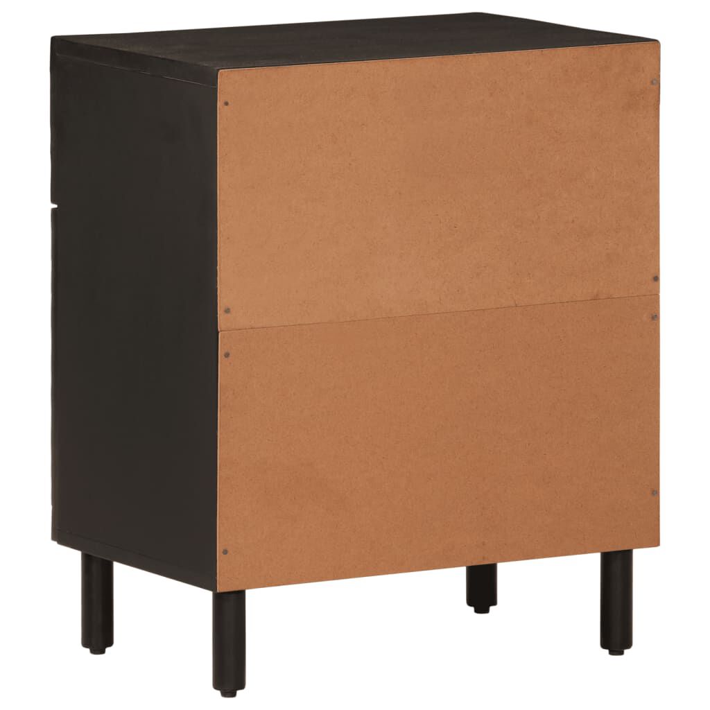 vidaXL Κομοδίνο Μαύρο 50 x 33 x 60 εκ. από Μασίφ Ξύλο Μάνγκο
