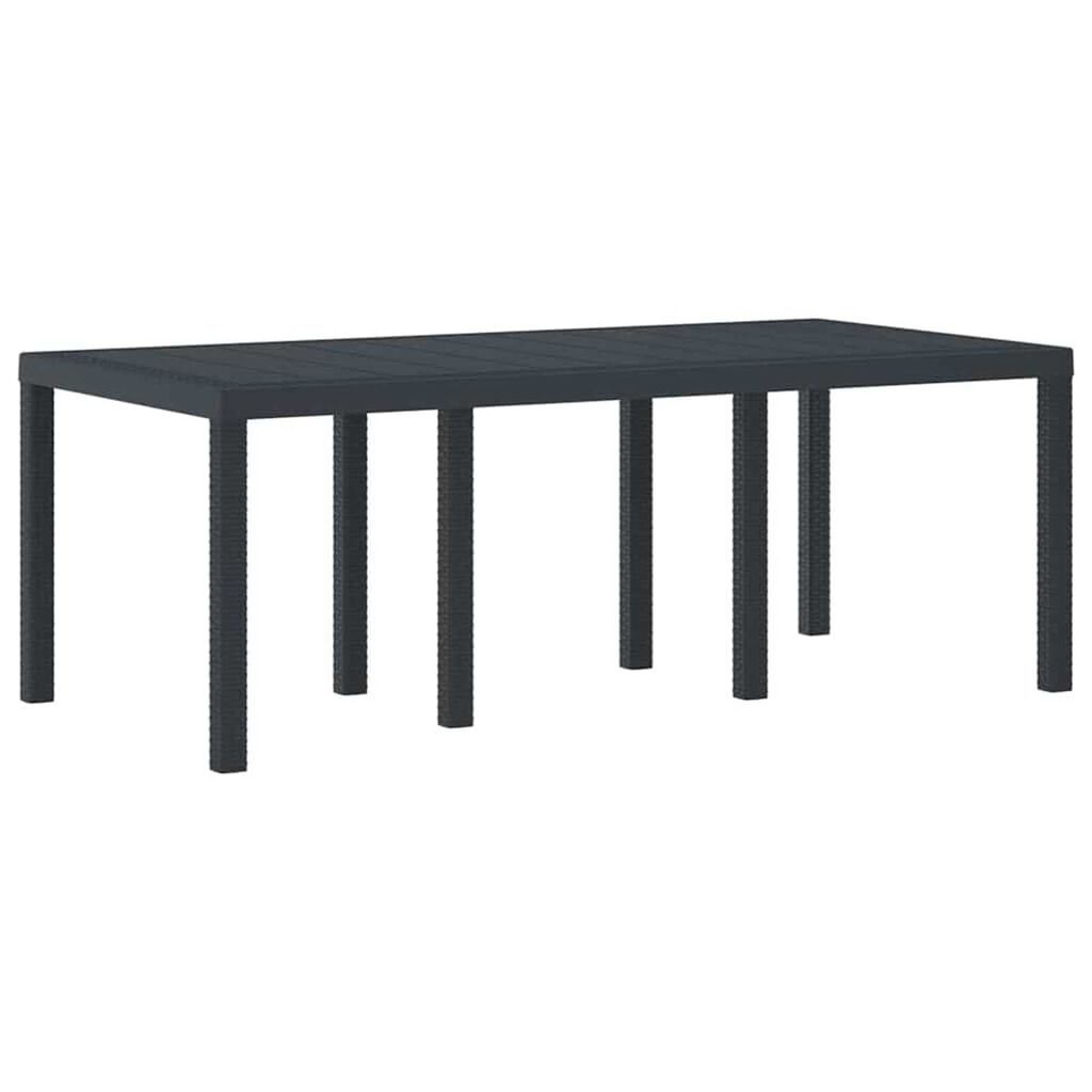 vidaXL Σέτ φαγητού για κήπο 7 pcs Ανθρακί Rattan Polt
