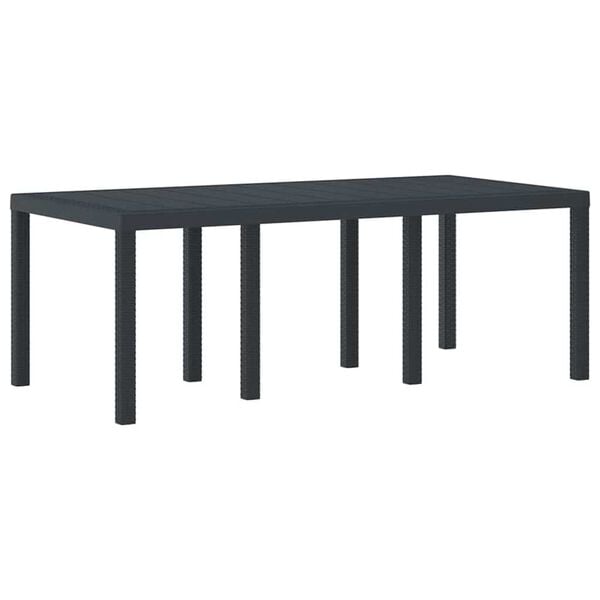vidaXL Σέτ φαγητού για κήπο 7 pcs Ανθρακί Rattan Polt