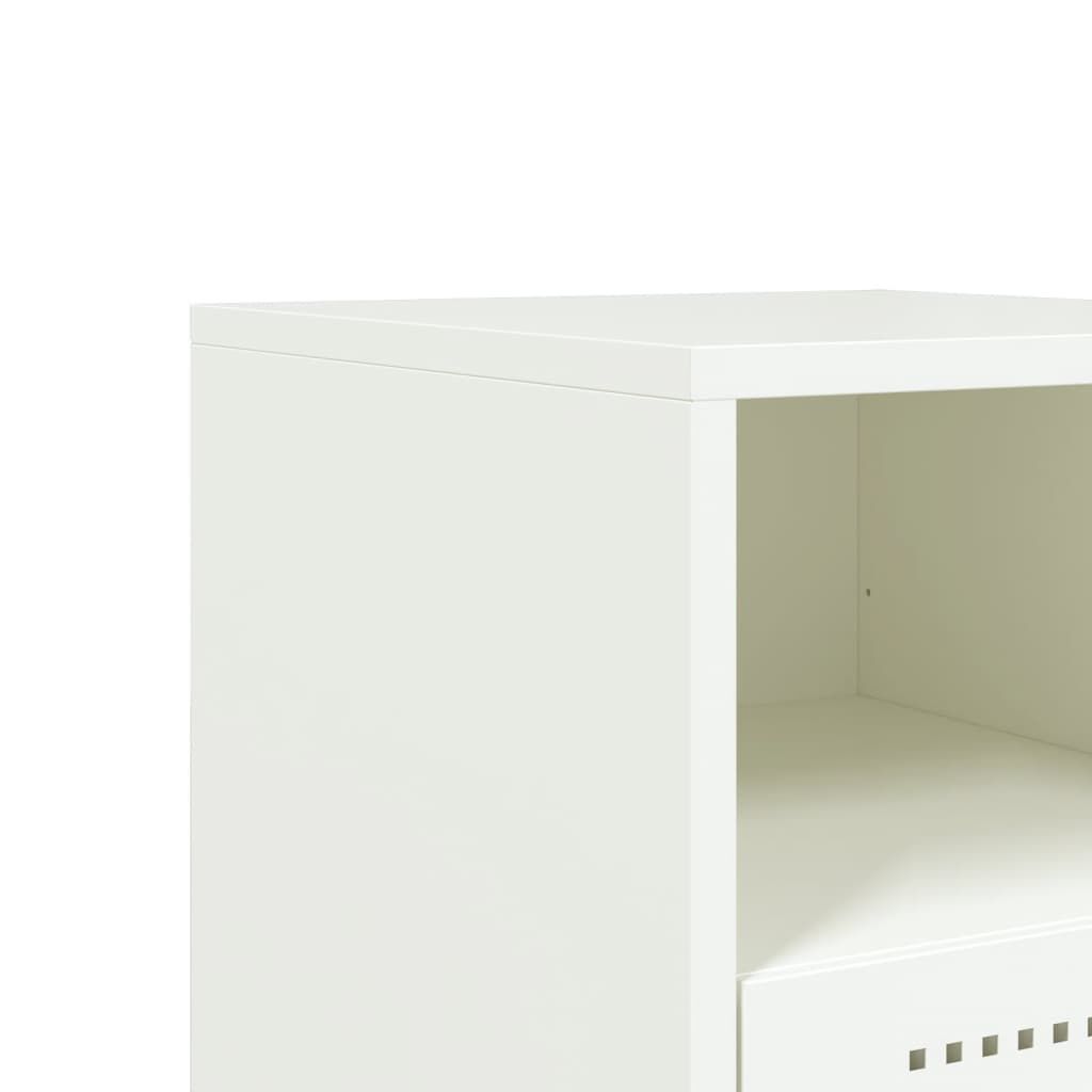 vidaXL Κομοδίνα 2 τεμ. Λευκό 36x39x60,5 εκ. από Χάλυβα