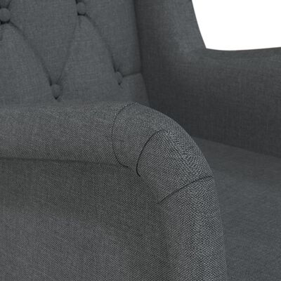 vidaXL Πολυθρόνα Σκούρο Γκρι Υφασμάτινη με Πόδια από Καουτσούκ/Ξύλο
