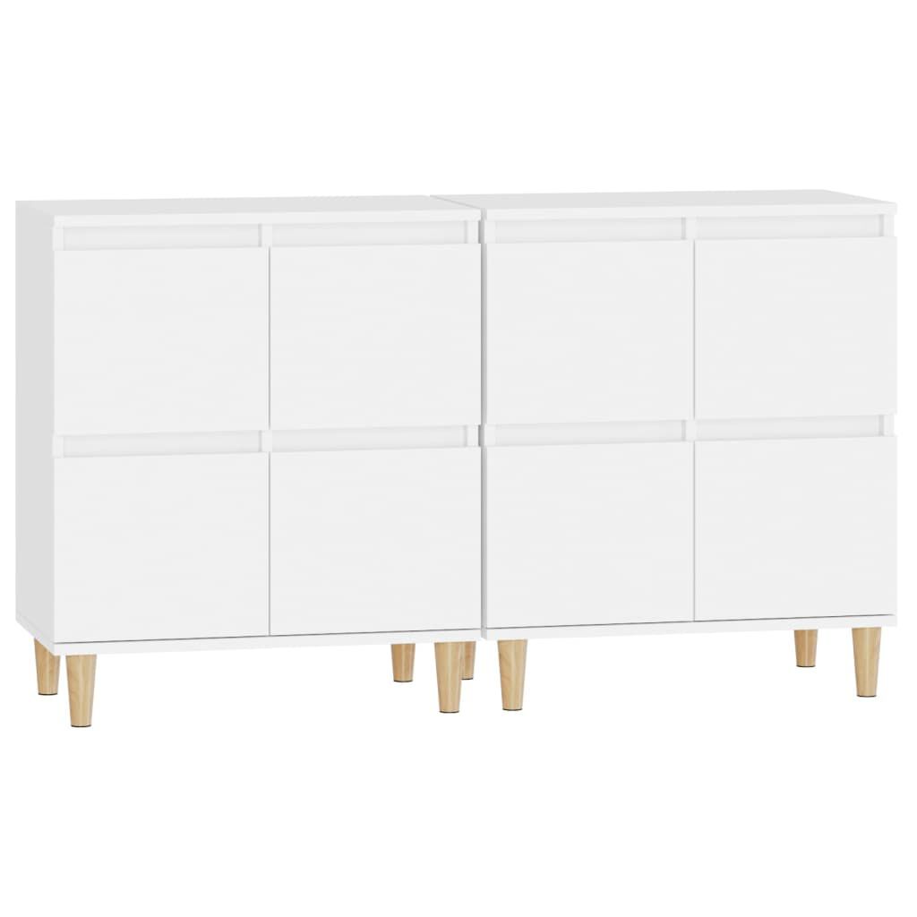 vidaXL Ντουλάπια 2 τεμ. Λευκά 60 x 35 x 70 εκ. από Επεξεργασμένο Ξύλο