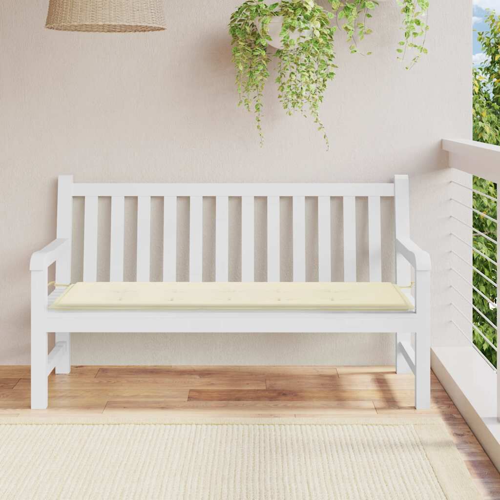 vidaXL Μαξιλάρι Πάγκου Κήπου Κρεμ 150x50x4 εκ. Ύφασμα Oxford