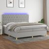 vidaXL &Kappa;&rho;&epsilon;&beta;ά&tau;&iota; Boxspring &mu;&epsilon; &Sigma;&tau;&rho;ώ&mu;&alpha; & LED &Alpha;&nu;.&Gamma;&kappa;&rho;&iota; 200x200&epsilon;&kappa;. &Upsilon;&phi;&alpha;&sigma;&mu;ά&tau;&iota;&nu;&omicron;