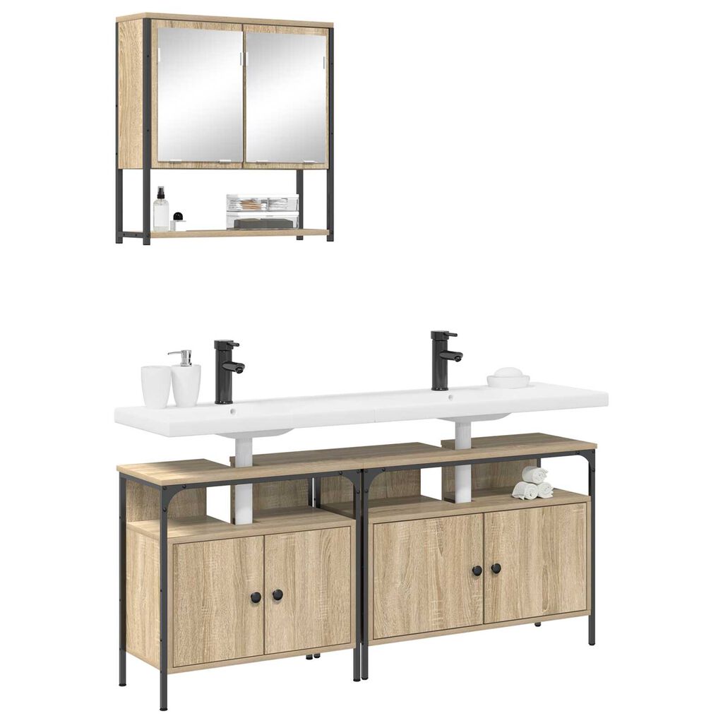 vidaXL Ντουλάπι Νιπτήρα Sonoma Oak 80x30x60 cm Επεξεργασμένο Ξύλο