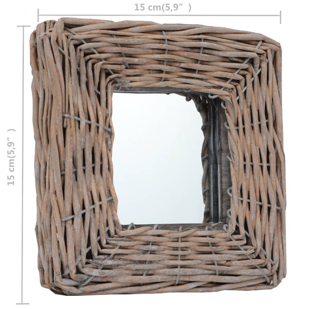 vidaXL Καθρέφτες 3 τεμ. 15 x 15 εκ. από Wicker