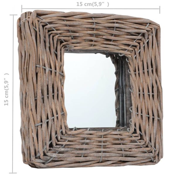 vidaXL Καθρέφτες 3 τεμ. 15 x 15 εκ. από Wicker