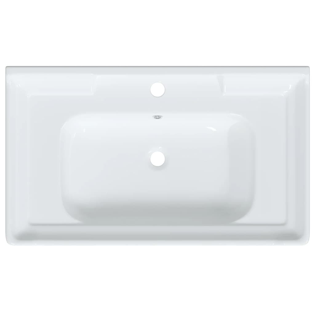 vidaXL Νιπτήρας Μπάνιου Ορθογώνιος Λευκός 81 x 48 x 23 εκ. Κεραμικός