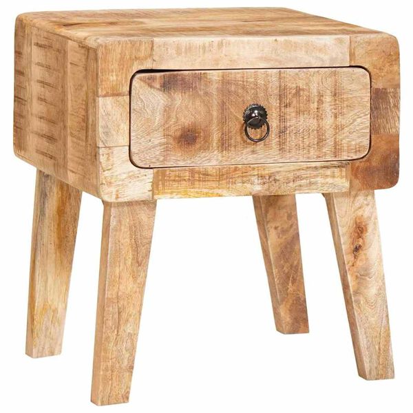 vidaXL Τραπέζια άκρης με πόρτα Καφέ 40 x 32 x 46 εκ Μασίφ ξύλο μάνγκο