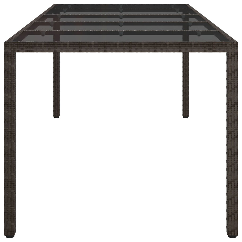 vidaXL Τραπέζι Υπαίθριας Σίτισης Καφέ 250x100x75 εκ. Συνθετικό Ράτα