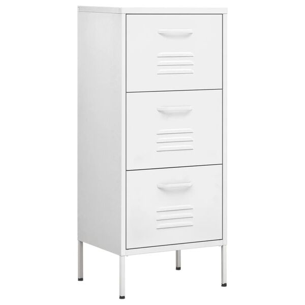 vidaXL Ντουλάπι Αποθήκευσης Λευκό 42,5x35x101,5 εκ. από Ατσάλι