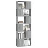 vidaXL Βιβλιοθήκη/Διαχωριστικό Χώρου Γκρι Sonoma 60 x 24 x 186 εκ.