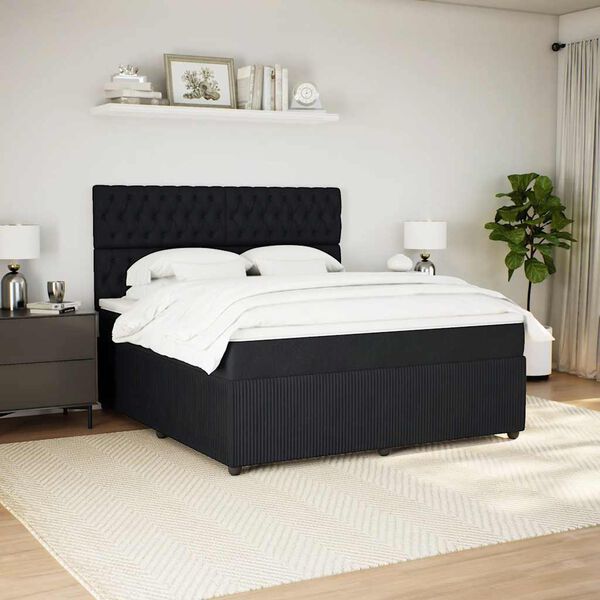 vidaXL &Kappa;&rho;&epsilon;&beta;ά&tau;&iota; Boxspring &mu;&epsilon; &Sigma;&tau;&rho;ώ&mu;&alpha; &Mu;&alpha;ύ&rho;&omicron; 180x200 &epsilon;&kappa;. &Beta;&epsilon;&lambda;&omicron;ύ&delta;&iota;&nu;&omicron;