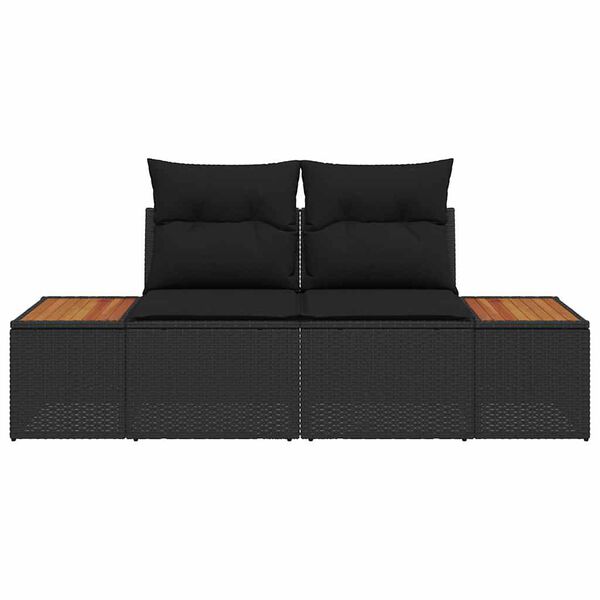 vidaXL Καναπές Κήπου Μαύρο 184 x 62 x 85εκ συνθετικό ρατάν