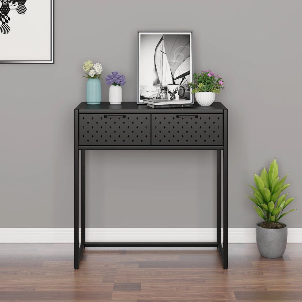 vidaXL Τραπέζι Κονσόλα Ανθρακί 75 x 35 x 75 εκ. από Ατσάλι