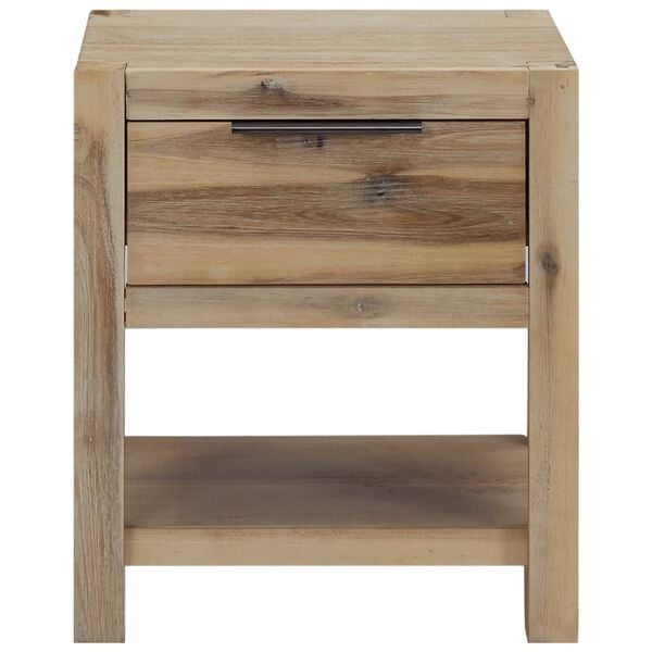 vidaXL Κομοδίνα με Συρτάρια 2 Τεμ. 40x30x48 εκ. από Μασίφ Ξύλο Ακακίας
