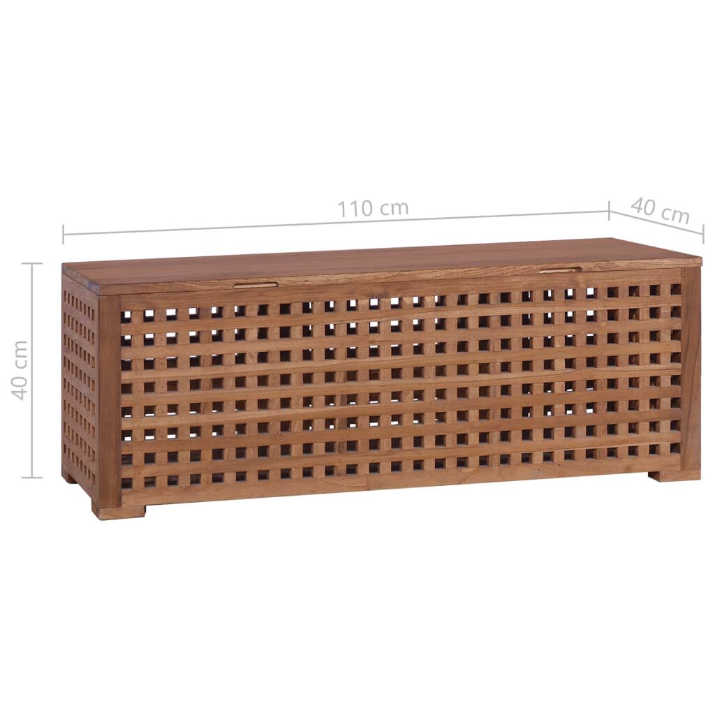 vidaXL Κουτί Αποθήκευσης 110 x 40 x 40 εκ. από Μασίφ Ξύλο Teak