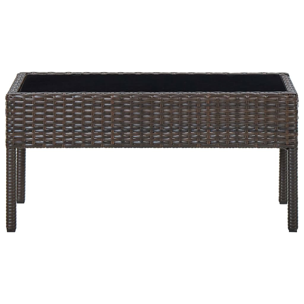 vidaXL Τραπέζι Κήπου Καφέ 75 x 40 x 37 εκ. από Συνθετικό Ρατάν