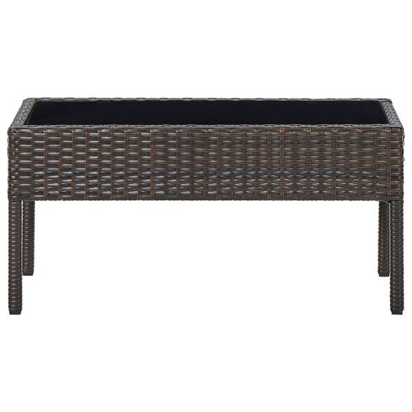 vidaXL Τραπέζι Κήπου Καφέ 75 x 40 x 37 εκ. από Συνθετικό Ρατάν