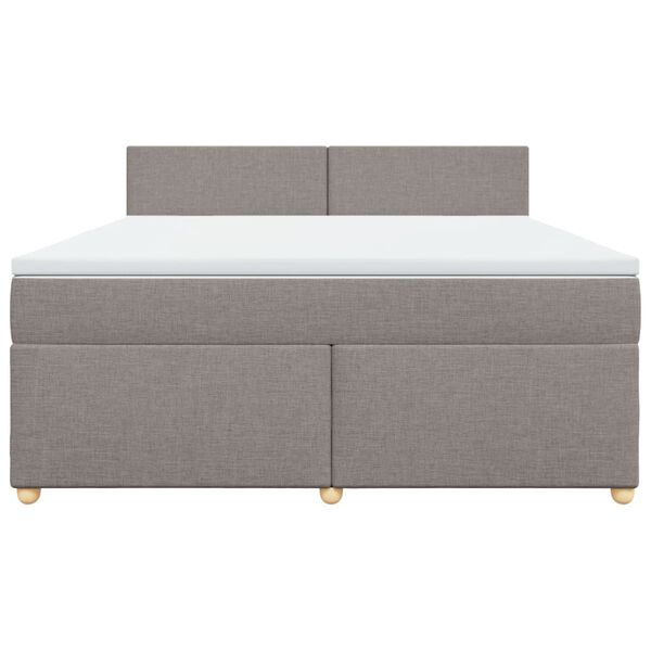 vidaXL Κρεβάτι Boxspring με Στρώμα Taupe 180x200 εκ. Υφασμάτινο