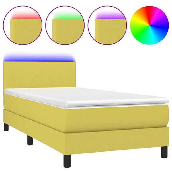 vidaXL &Kappa;&rho;&epsilon;&beta;ά&tau;&iota; Boxspring &mu;&epsilon; &Sigma;&tau;&rho;ώ&mu;&alpha; & LED &Pi;&rho;ά&sigma;&iota;&nu;&omicron; 90x190 &epsilon;&kappa;. &Upsilon;&phi;&alpha;&sigma;&mu;ά&tau;&iota;&nu;&omicron;