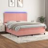 vidaXL &Kappa;&rho;&epsilon;&beta;ά&tau;&iota; Boxspring &mu;&epsilon; &Sigma;&tau;&rho;ώ&mu;&alpha; & LED &Rho;&omicron;&zeta; 160x200 &epsilon;&kappa;. &Beta;&epsilon;&lambda;&omicron;ύ&delta;&iota;&nu;&omicron;