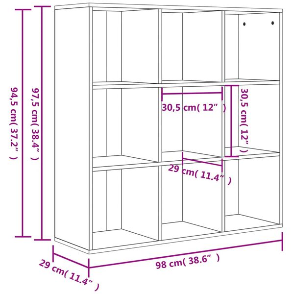 vidaXL Βιβλιοθήκη Χρώμα Sonoma Δρυς 98x29x97,5 εκ. Επεξεργασμένο Ξύλο