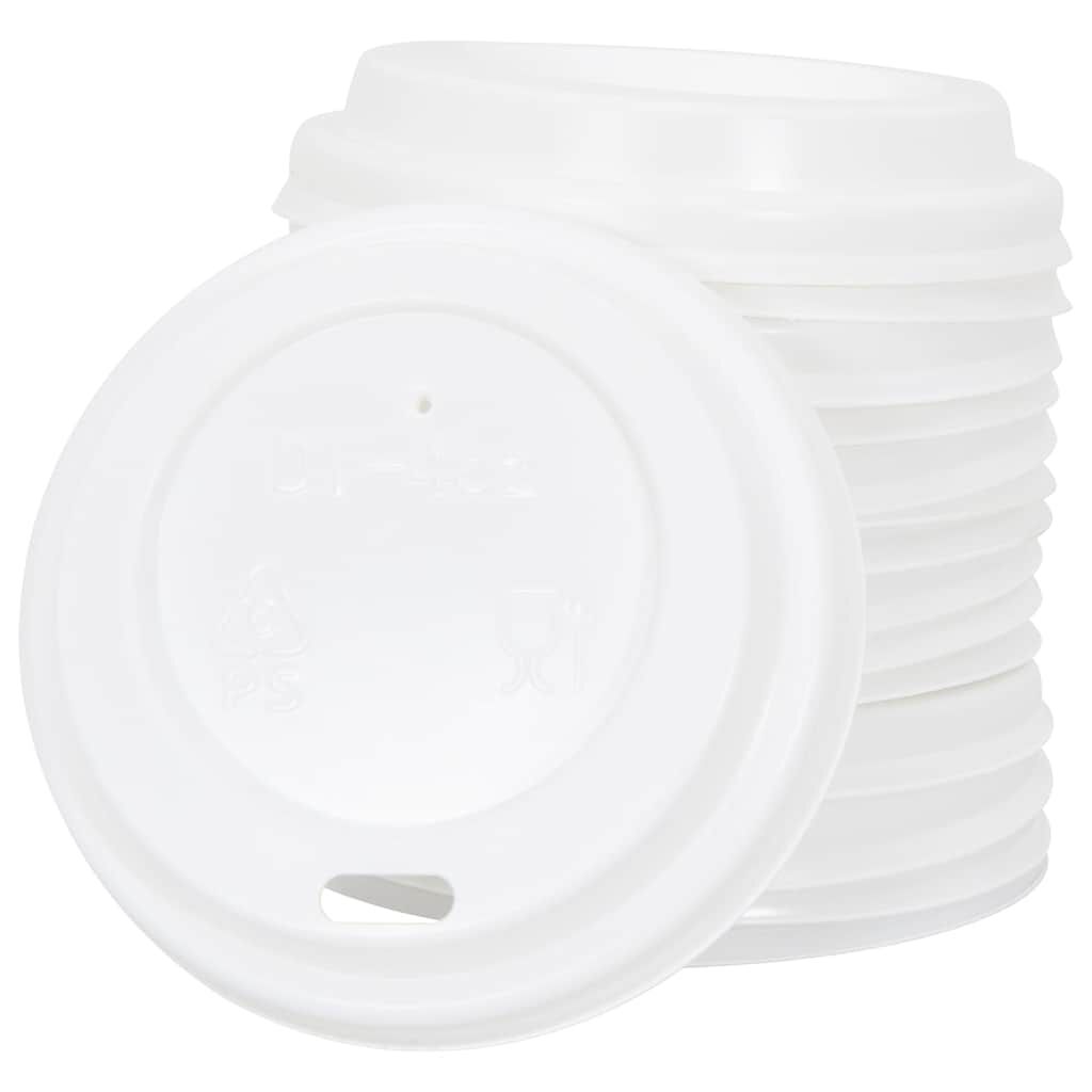 vidaXL Χάρτινα καπάκια καφέ Ø60 mm 4oz 1000 τεμάχια Λευκό πλαστικό