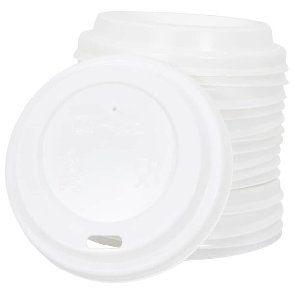 vidaXL Χάρτινα καπάκια καφέ Ø60 mm 4oz 1000 τεμάχια Λευκό πλαστικό